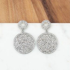 Large Round Crystal Statement Earrings